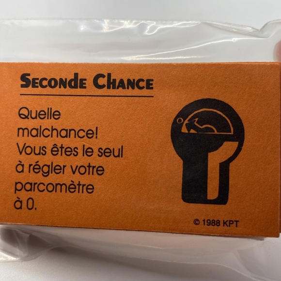 Free Parking Feed The Meter Card Game Parker Brothers Monopoly 1988 Vintage - Picture 11 of 11